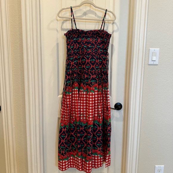 Damson Madder Kelia Cherry Sleeveless Midi Dress - Picture 4 of 7